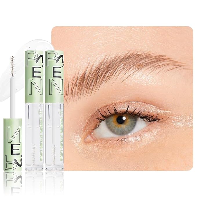 BINGBRUSH 2Pcs Eyebrow Gel Transparent Clear Eyebrow Brow Glue,Brow Styling Gel for Shaping & Defining, Smudge-Proof, Long-Lasting Eyebrow Makeup, Natural Look, Cruelty-Free