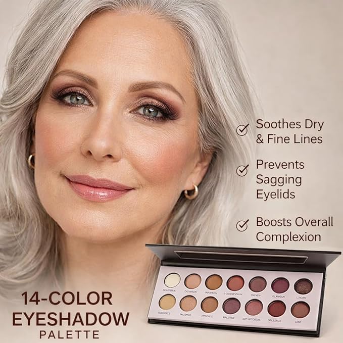 K'APEINE 14-Color Eyeshadow Palette,Highly Pigmented Blendable Long-Wear,Matte & Shimmer Warm Neutral Nude, Everyday Smoky Glam Makeup for All Skin Tones(02#)