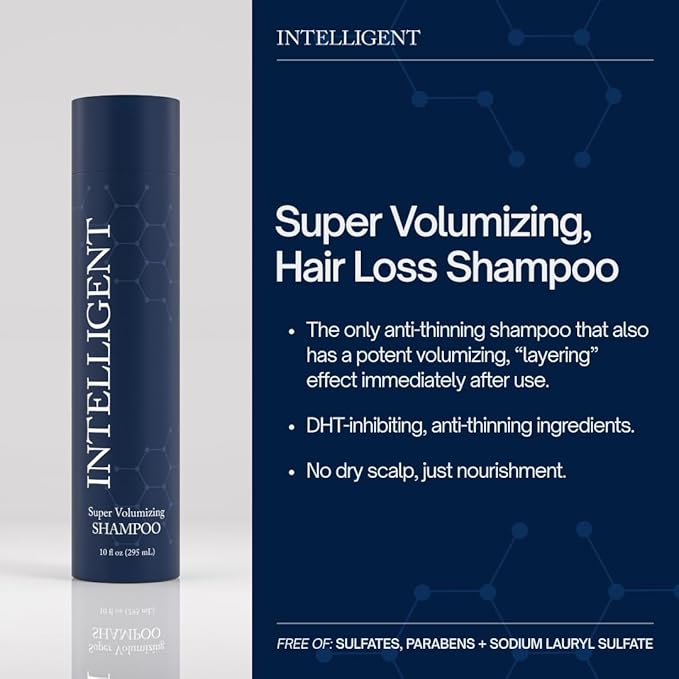 Intelligent Super Volumizing Hair Loss Shampoo - Strengthens Weakened Hair and Maximizes Volume | 10 fl oz (290 ml)
