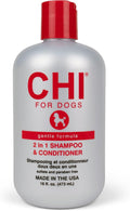 CHI for Dogs Gentle 2-in-1 Shampoo and Conditioner, Ionic Technology pH Balanced Dog Wash with Silk and Milk Proteins, Sulfate and Paraben Free, All Coats and Breeds, 16 Fl Oz