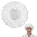 Reusable Shower Caps for Women Waterproof Double Layer Bath Cap Terry Lined Shower Cap with Elastic Large Bath Hair Caps for All Hair Lengths for Women Spa Home Salon Use(White)
