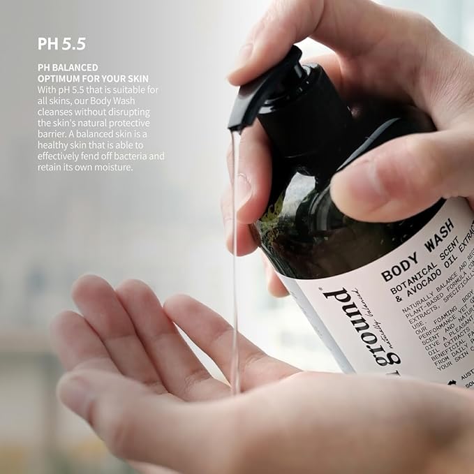 COMMON GROUND Natural Body Wash - Paraben & Cruelty Free, Vegan, Plant-Based, Signature Matcha & Tea Tree Essential Oil Scent - Shower Gel - All Skin Types, Men & Women, Sensitive
