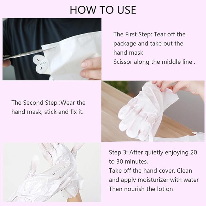 VolksRose Lavender Hand Mask Gloves - Overnight Hand Moisturizing Gloves for Dry Cracked Hands Repair, 5 Pairs Softening Spa Treatment for Rough Skin, Self Care Gifts Set for Women, Stocking Stuffers