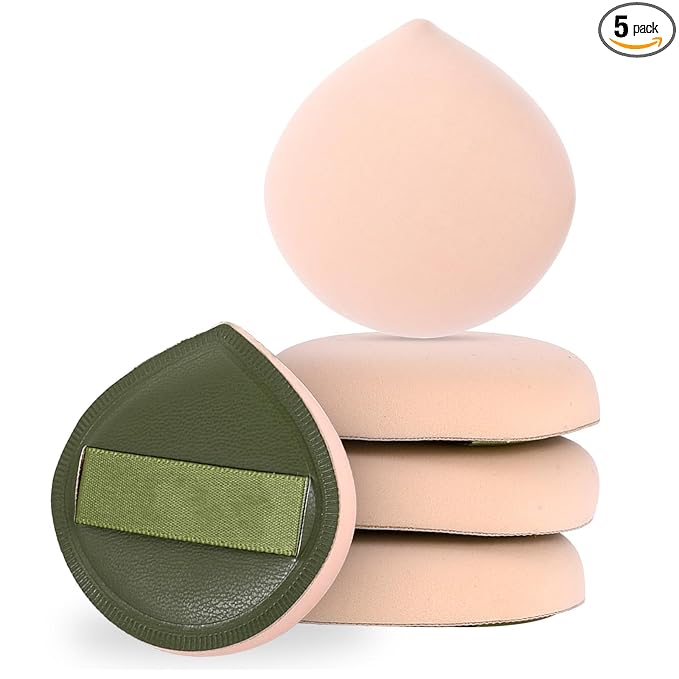5 PCS Foundation Sponge, Powder Sponge Puff, Korean Makeup Sponges, Cushion Puff for Foundation and Powder, Fluffy Teardrop Latex Foundations Applicator for Liquid Cream Powders