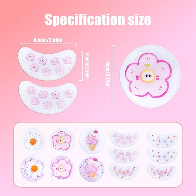 Cooling Eye Mask - Gel Ice Pack Reusable Cooling Eye Pads and Under Patches,Eye Hot Cold Treatment for Redness,Pain Relief Relax.