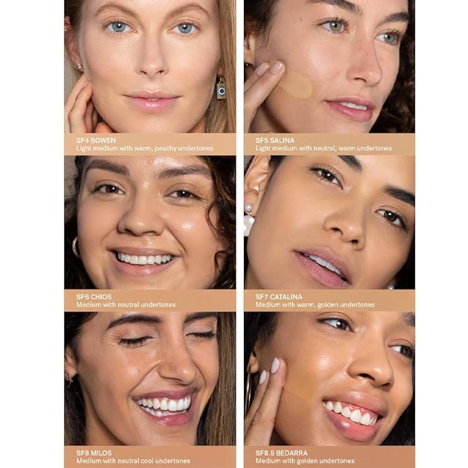 ILIA - True Skin Serum Foundation | Non-comedogenic, Cruelty-Free, Vegan, Weightless Feel, Buildable Coverage, Safe For Sensitive Skin (Milos SF8)