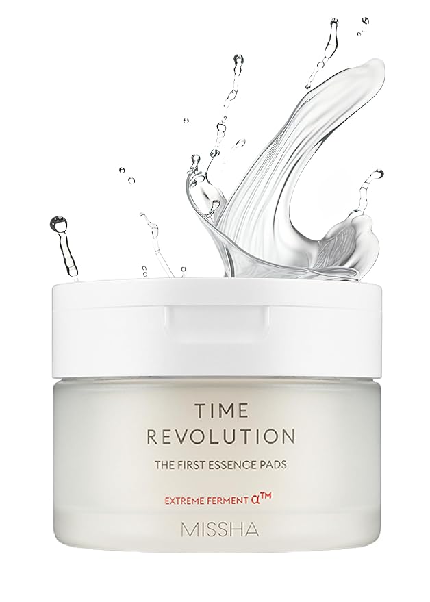 MISSHA Time Revolution The First Essence Toner Pads (75 pads) - Exfoliating Pads Enhanced with AHA, Moisturizing, Larger Size, Advanced Ferment Absorption