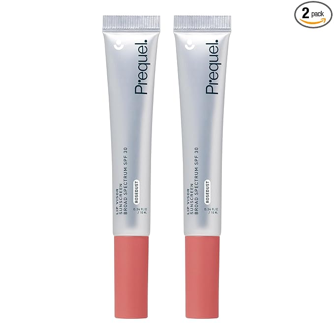 Prequel Skin Lip Visor, Tinted Lip Balm with SPF 30 PA+++. Rosedust, Mint Flavor, Rosy Nude Shade with Non-Sticky Finish – Moisturizing Semi Gloss Balm Sunscreen for Daily Use - 2 Pack
