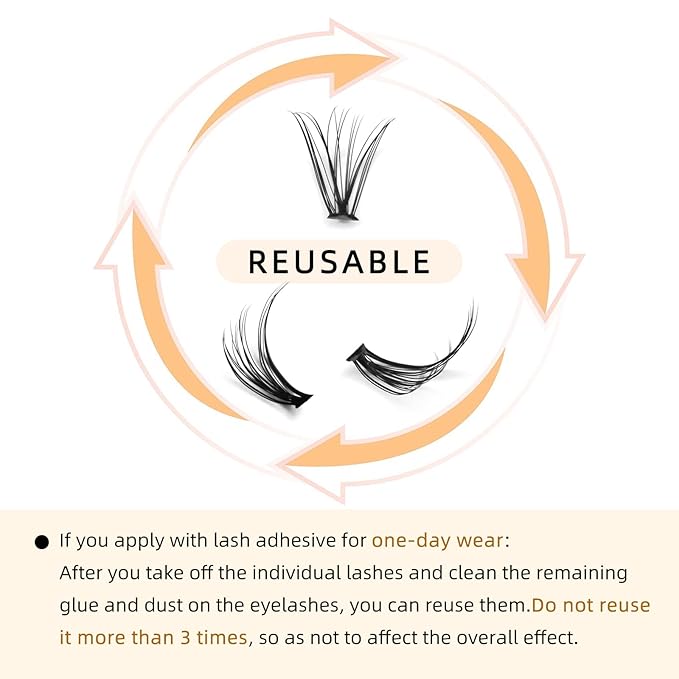 QUEWEL Lash Clusters 240Pcs Individual Lash 20D 0.07D Curl 11mm Knot-Free Lash Extensions Clusters Lashes Soft&Natural False Eyelashes Individual DIY Eyelash Extension at Home(20D 0.07D 11)