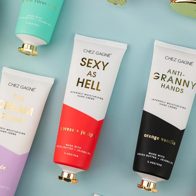 Chez Gagné Vegan Hand Cream for Dry Hands - Sexy As Hell - Cypress and Juniper 3.4oz Non-Greasy Moisturizing Hand Lotion - Made in California - Paraben, Sulfate & Phthalate Free - Funny Unisex Gift