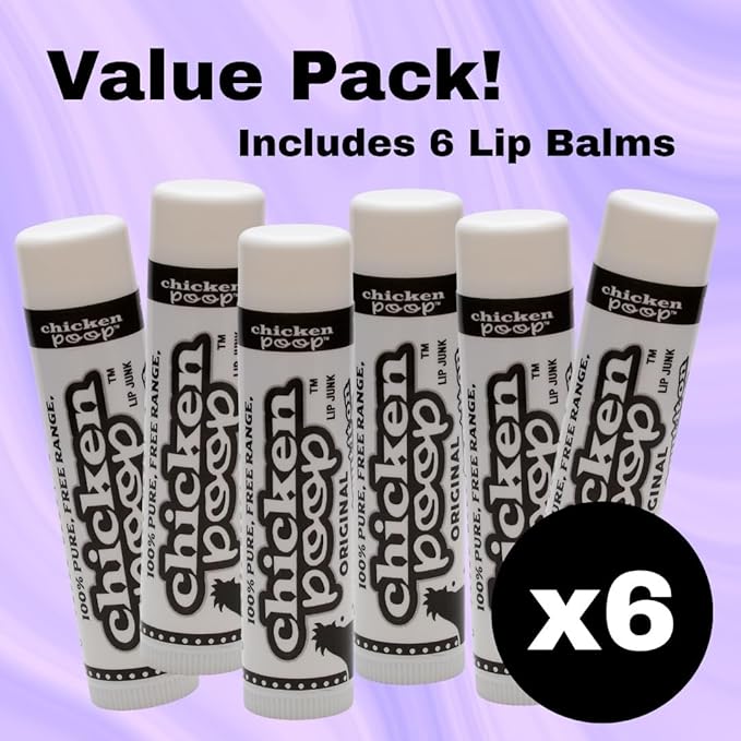 Chicken Poop® Original Lip Balm | Natural Moisturizing Lip Treatment with Beeswax & Essential Oils | Lavender Flavor | Funny Name, Serious Moisture | Petroleum‑Free, Paraben‑Free Lip Care (6)