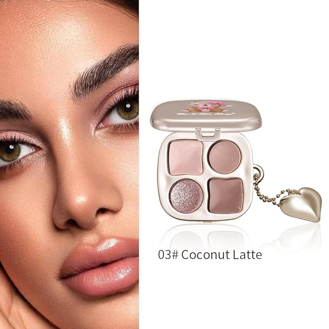 Mivota Professional Eyeshadow Palette, Nude Taupe and Brown Neutral Shades, Velvety Matte and Satin Shimmer Finishes, High Pigment Blendable Colors, Waterproof Long-Lasting Eye Palette, 03, 4 Colors