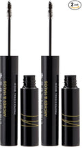 Arches & Halos Microfiber Tinted Brow Mousse - Shape and Define - Get Full, Fluffy, Natural Looking Brows - Vegan and Cruelty Free Makeup - Dark Brown, 0.106 oz (Pack of 2)