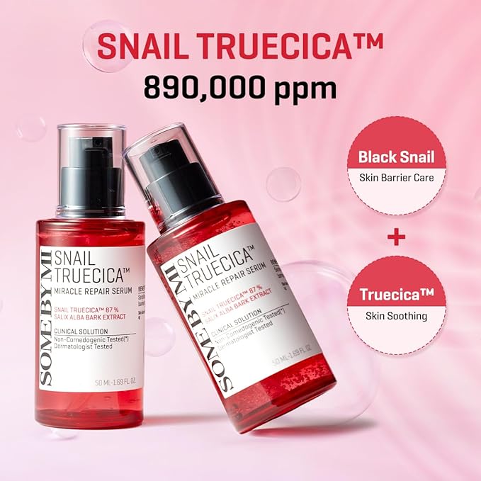 SOME BY MI Snail Trucica Miracle Repair Serum - 1.69Oz, 50ml - Made from Snail Mucin for Sensitive Skin - Daily Repair Face Serum for Post Acne Marks and Strengthen Skin Barrier - Korean Skin Care