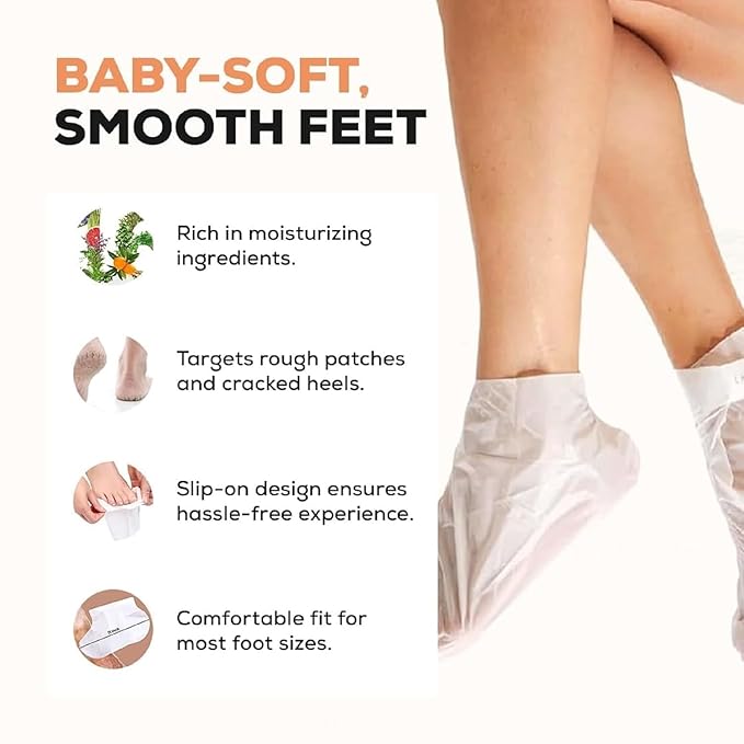 Goat Milk Foot Peel Mask (6 Pack), Exfoliating Foot Mask for Dry Cracked Feet, Dead Skin Callus Remover, Foot Exfoliator for Baby Soft Feet (Goat Milk)
