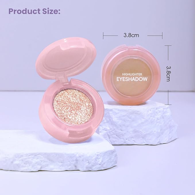 HOSAILY Holographic Champagne Bronze Glitter Eyeshadow, Multichrome Shimmer Color Shifting Single Eyeshadow, Metallic Brown Iridescent Eye Shadow Palette Bouncy Texture Fairy Highlighter Makeup #6