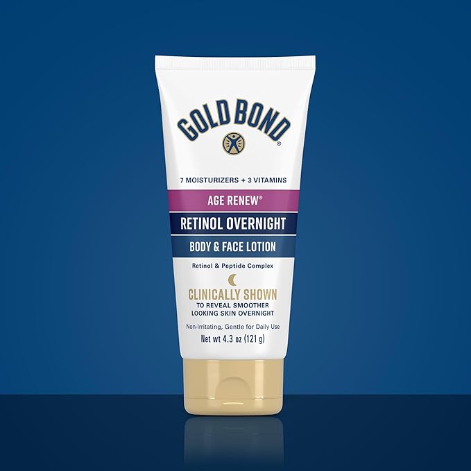 Gold Bond Age Renew Day & Night Duo Lotion Set for Body & Face, Crepe Corrector & Retinol Overnight Lotion Visibly Firms Skin & Visibly Smooths Skin, 8.6 oz (Pack of 12)