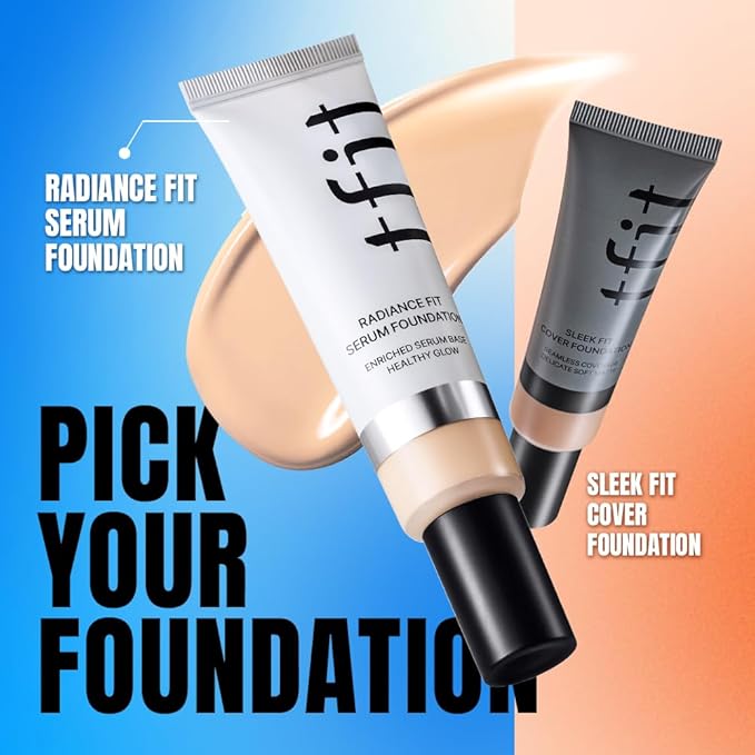 TFIT Radiance Fit Serum Foundation - Flawless Coverage, Dewy finish, Long-lasting, Lightweight, Korean Makeup,1.05 Oz. (N02 Nude, 1.05 Oz.)