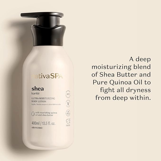 Nativa SPA Shea Moisturizing Body Lotion, Fragranced Skin Moisturizer with Purified Quinoa Drops, 13.5 Ounce