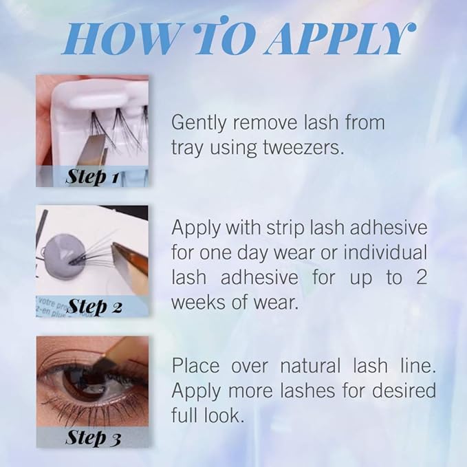 Ardell Individual Lashes - Short Black, DIY Lash Clusters, Knot-Free Cluster Eyelash Extensions, Customizable Lash Extension, 6 Pack