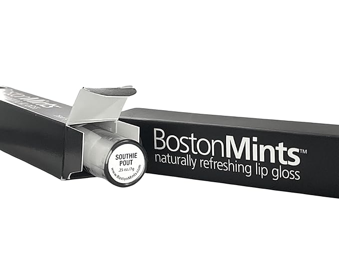 Healthy, Naturally Lip Plumping Clear LipGloss, Southie Pout (.25oz) - Vegan, Plant-Based ingredients. Cooling Mint Enhances Fullness, while Avocado Oil and Jojoba provides lasting Hydration.