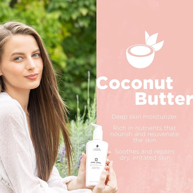 Pink Opal Moisturizing Shimmering Body Lotion with Coconut Butter and Hyaluronic Acid, 8.5 fl. oz.