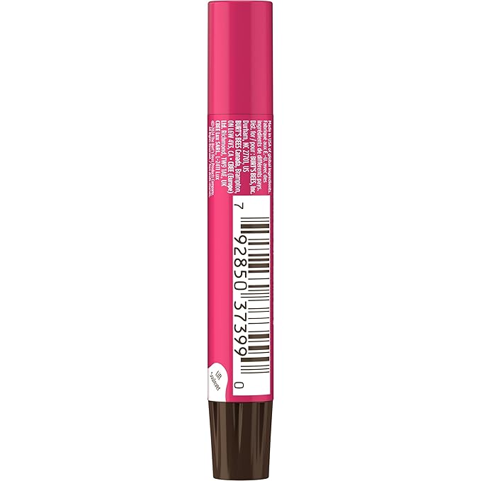 Burt's Bees Shimmer Lip Tint Set, Mothers Day Gifts, Tinted Lip Balm Stick, Moisturizing for All Day Hydration with Natural Origin Glowy Pigmented Finish & Buildable Color, Rhubarb (4-Pack)