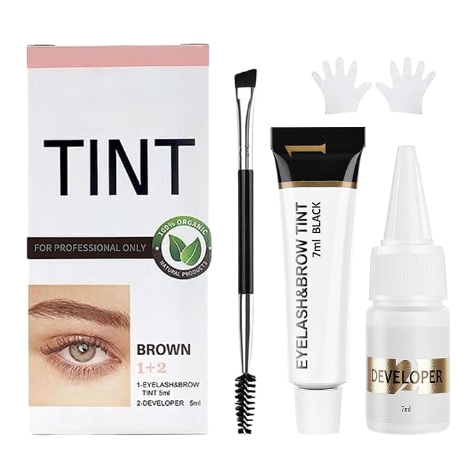 Lash Color Kit Eyelash and Eyebrow Color Set with Natural Effects Waterproof Brow Color with Gentle Ingredients Easy to Use for Salon & Home 7ml (Light Brown)