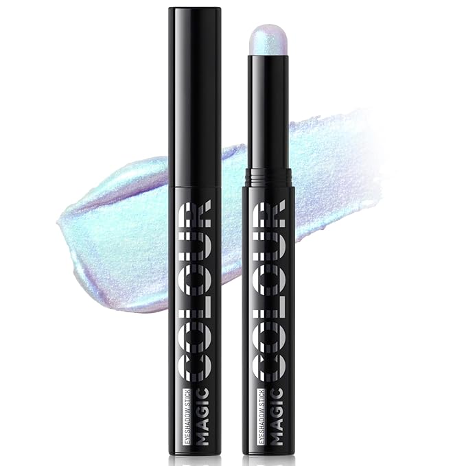 HOSAILY Holographic Duochrome Blue Green Glitter Eyeshadow Stick, Color Shift Shimmer Chameleon Eye Shadow Brightener Pencil, Silky Smooth Iridescent Sparkle Inner Corner Eye Highlighter Fairy Makeup