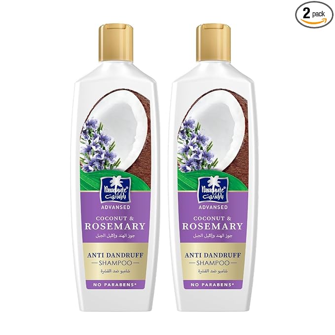 Parachute Advansed Anti-Dandruff Rosemary Shampoo with Coconut | Nourishes Hair & Detoxes Scalp | 11.4 Fl oz | Pack of 2
