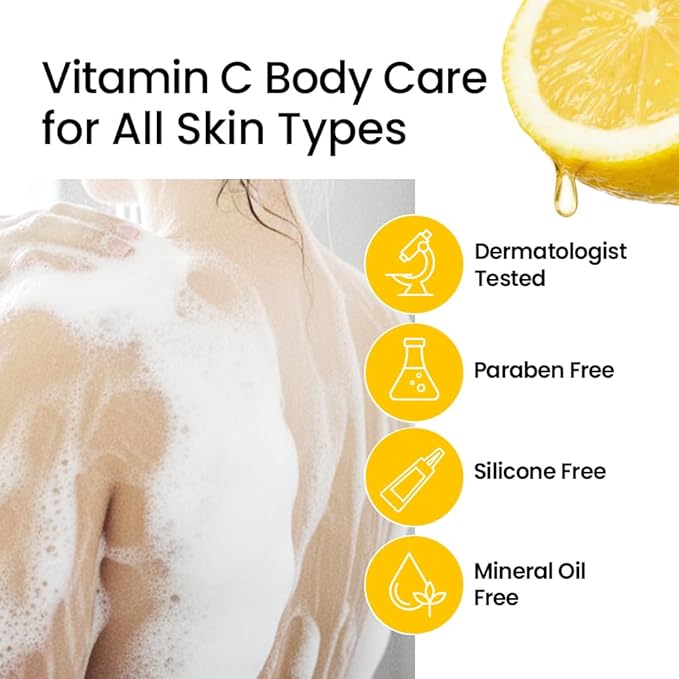 #OOTD Vitamin C Body Wash, 750ml (25.36 fl oz.) Gentle Daily Cleanser with Niacinamide for Dull & Sensitive Skin