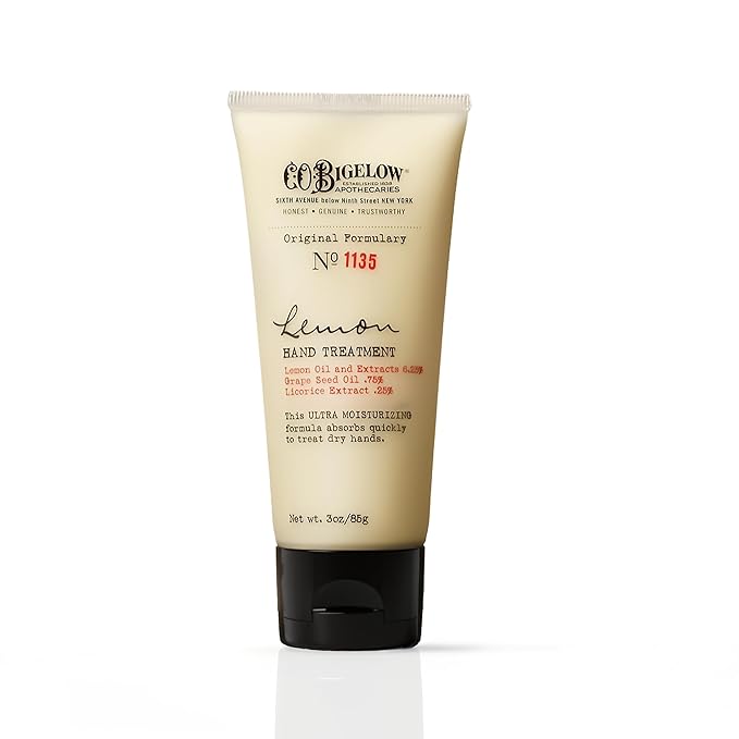 C.O. Bigelow Lemon Hand Treatment, Lotion for Dry Hands with Lemon Extract, Moisturizing Lotion and Hand Treatment, 3 oz