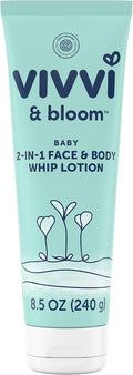 Vivvi & Bloom Gentle 2-in-1 Baby Lotion, Face and Body, for Delicate & Sensitive Baby Skin, Hypoallergenic Lotion Natural Scent, 8.5 oz (Pack of 1)