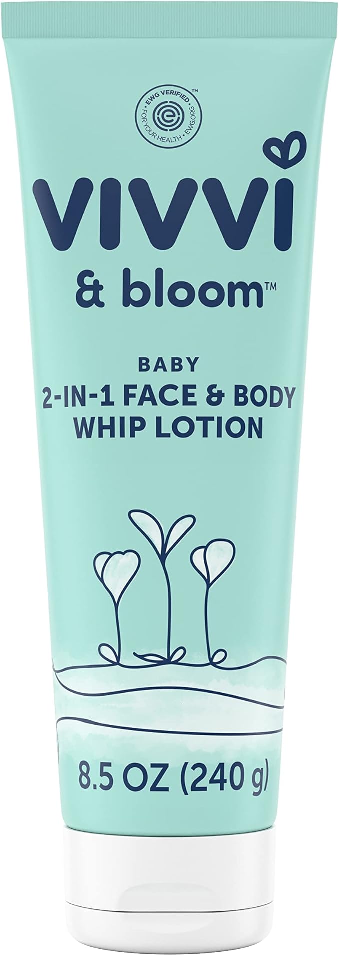 Vivvi & Bloom Gentle 2-in-1 Baby Lotion, Face and Body, for Delicate & Sensitive Baby Skin, Hypoallergenic Lotion Natural Scent, 8.5 oz (Pack of 1)