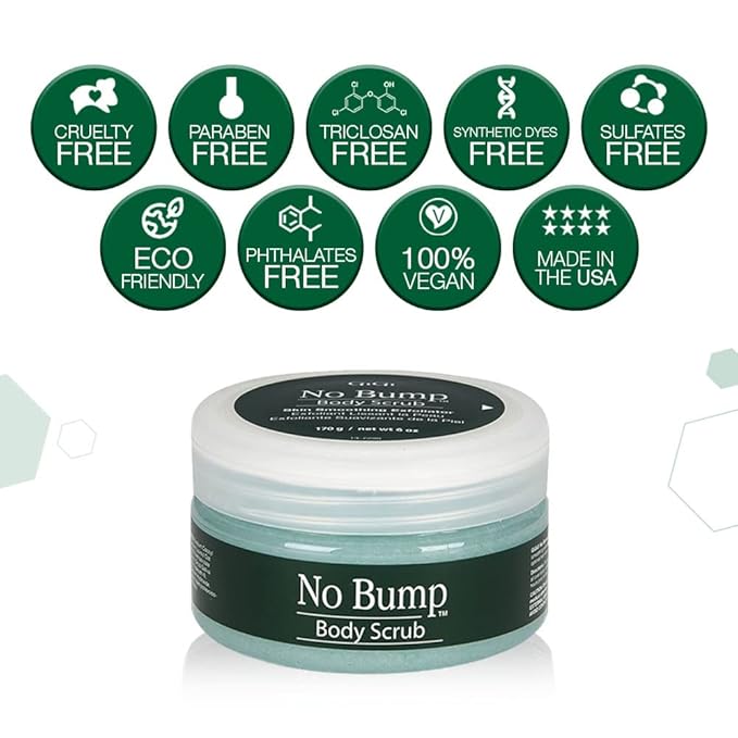 GiGi No Bump Body Scrub – Exfoliating Scrub for Ingrown Hair & Razor Burns, Unclogs Pores & Removes Dead Skin, Skin Smoothing Exfoliator