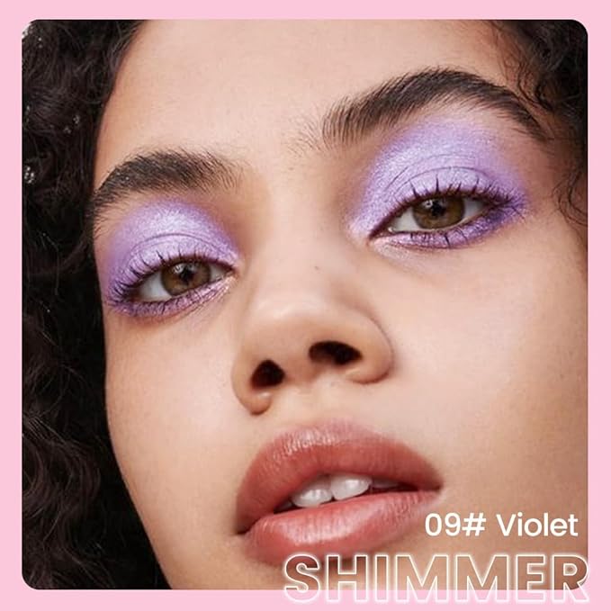 Kaely 2in1 Cream Eye Shadow Brightener Sticks for Eyes, Pencil Eyeshadow Applicator Stick Waterproof Pigmented, Eye Shadow Palette Highlighter Makeup, sombras para ojos, 09 Violet Shimmer