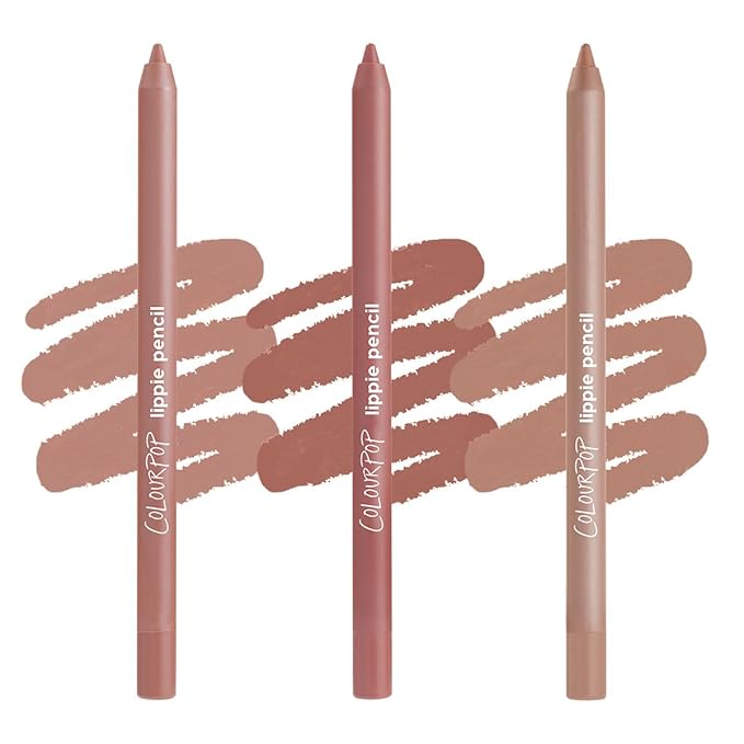 ColourPop Cool Group Chat Lippie Lip Pencil Kit - High-Pigment, Long-Lasting & Sharpenable Lip Liner with High-Impact Color - Includes Shades Ashton, Beeper + Cool BFF (3 Count)