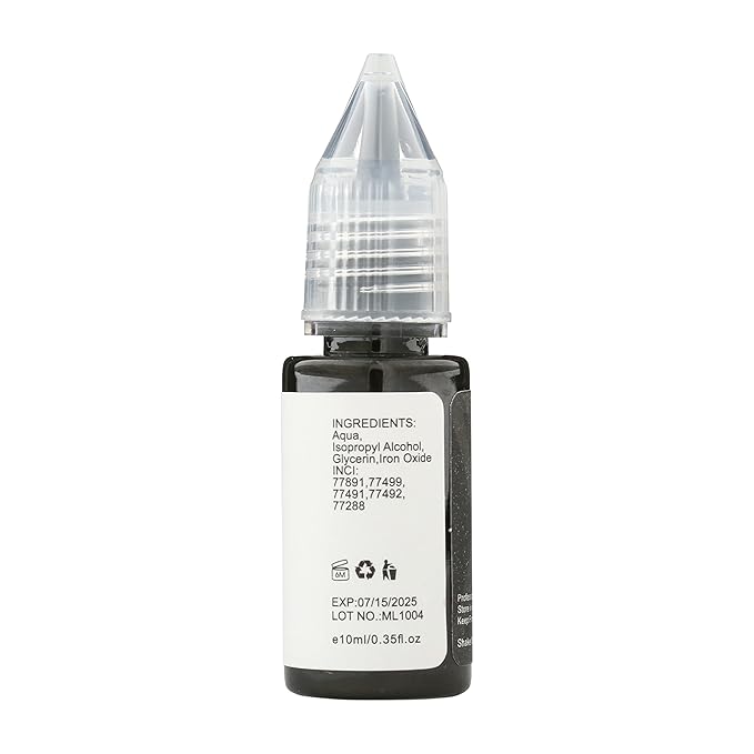 M - 7Ink Seven Colors Liquid Pigment Ink for Eyebrow Tattoo - Permanent Makeup Microblading Supplies Kit - Machine Use - Microshading - No Mixing Professionals Only -10ml (Single, Medium Brown)