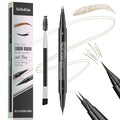 Microblading Eyebrow Pencil,2-in-1 Dual-Ended Eyebrow Pen with 2 Tip brow pen and Precise Brush-Tip,Brow Pen for Natural Waterproof and Long-Lasting Brows (Light brown)