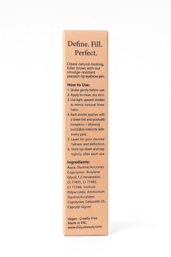 Chiqui Filler Eyebrow Pen - Natural, Long lasting, Waterproof, Vegan. Achieve Flawless, Natural-Looking Brows. Perfect for Alopecia, Eyebrow Gaps, Sparse patches, Thinning Eyebrows, Over-Plucked Areas