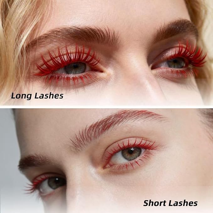 Lengthening Tubing Mascara Long-Lasting, Smudge-Proof Waterproof Eyelashes All Day Wear, Volumizing & Curling Formula Colored Mascara, Clump-Free Slim Brush for Sensitive Eyes