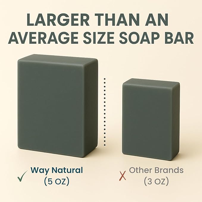 Activated Charcoal Soap Bar - Goat Milk Soap for Men, Women & Kids - Natural, Handmade w/Real Milk - Dry, Sensitive Skin, Hands/Body - Premium, Gentle, No Dyes - (1, Large, 5oz)