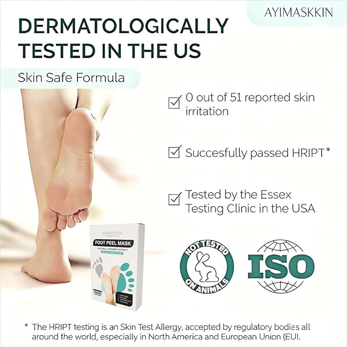 Peeling Foot Mask 3 Pack | Lavender Extract Foot Peel for Dead Skin Removal & Heel Repair | Dermatologically Tested