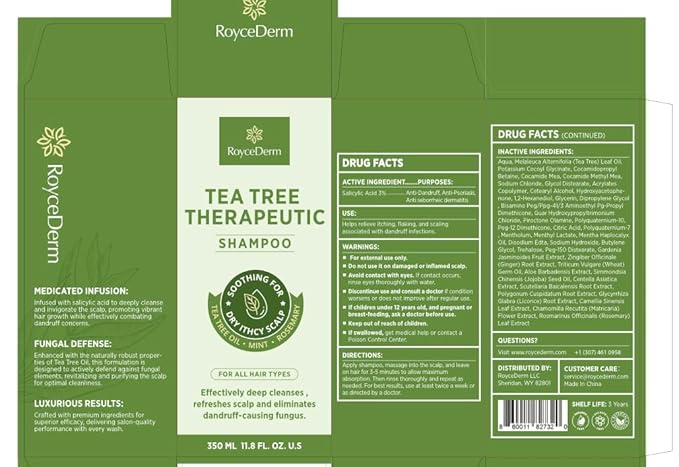 Roycederm Tea Tree Antifungal Scalp Care Set – Pre-Shampoo Scrub + Tea Tree Antifungal Shampoo + Hydrating Conditioner – Itchy & Dry Scalp Relief, Dandruff & Folliculitis Treatment