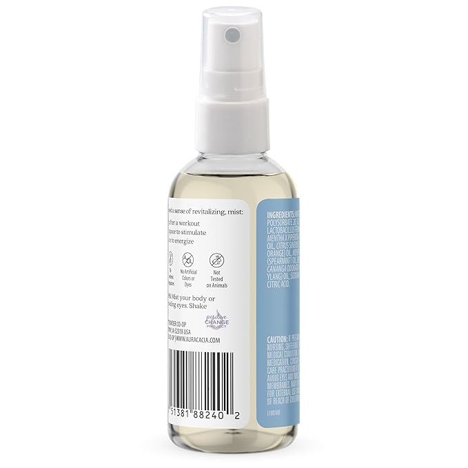 Aura Cacia Room and Body Mist, Refreshing Peppermint, 4 Fluid Ounce