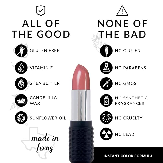 Red Apple Full Body Lipstick for Women - Vegan Gluten Free Organic Lipstick - Creamy Lip Color, Nourishing Lip Makeup w Vitamin E - SOFT ROSY MAUVE SHADE - MAVEN MAUVE