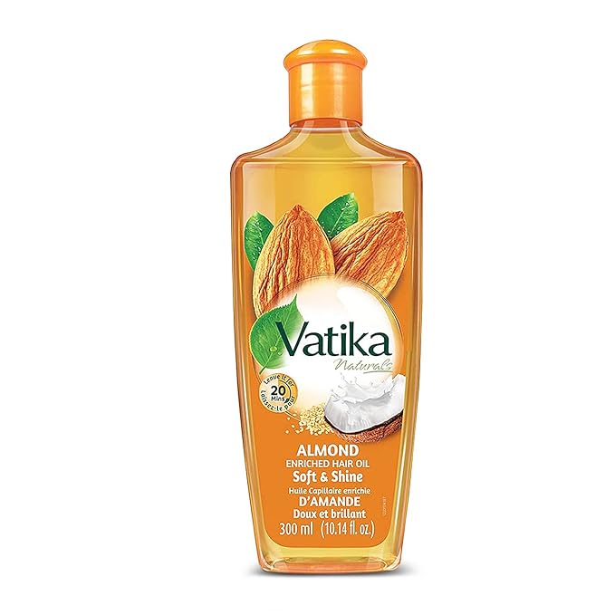 Dabur Hair Oil, Natural Moisturizing, Strengthening Serum for Healthy Scalp, Nourishing Hair Oil for Soft, Manageable, Smooth & Silky Hair From Root to Tip (Almond, 10.14 fl Oz)