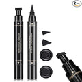 Erinde Winged Eyeliner Stamp - 2 Pens, Waterproof Liquid Eye Liner & Stamp for Perfect Cat Eye, Smudge-Proof Cat Eye Liner Cat Stencil Tool, Quick & Easy Black Wingliner
