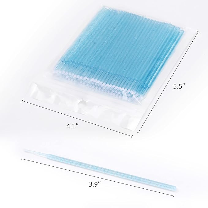 Tbestmax 1000 Pcs Crystal Microbrushes Applicators Disposable Microswabs for Eyelash Extensions Micro Wands Spoolie 5 Color