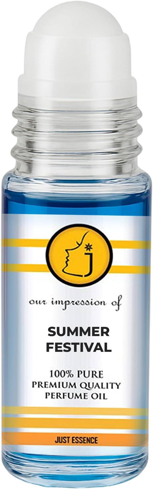 Just Essence Summer Festival Roll On Fregrance Perfume Oil for Perfume Making, Personal Body Oil, Soap, Lotion, Candle Making & Incense | Premium Quality Undiluted & Alcohol Free | 1 Fl Oz